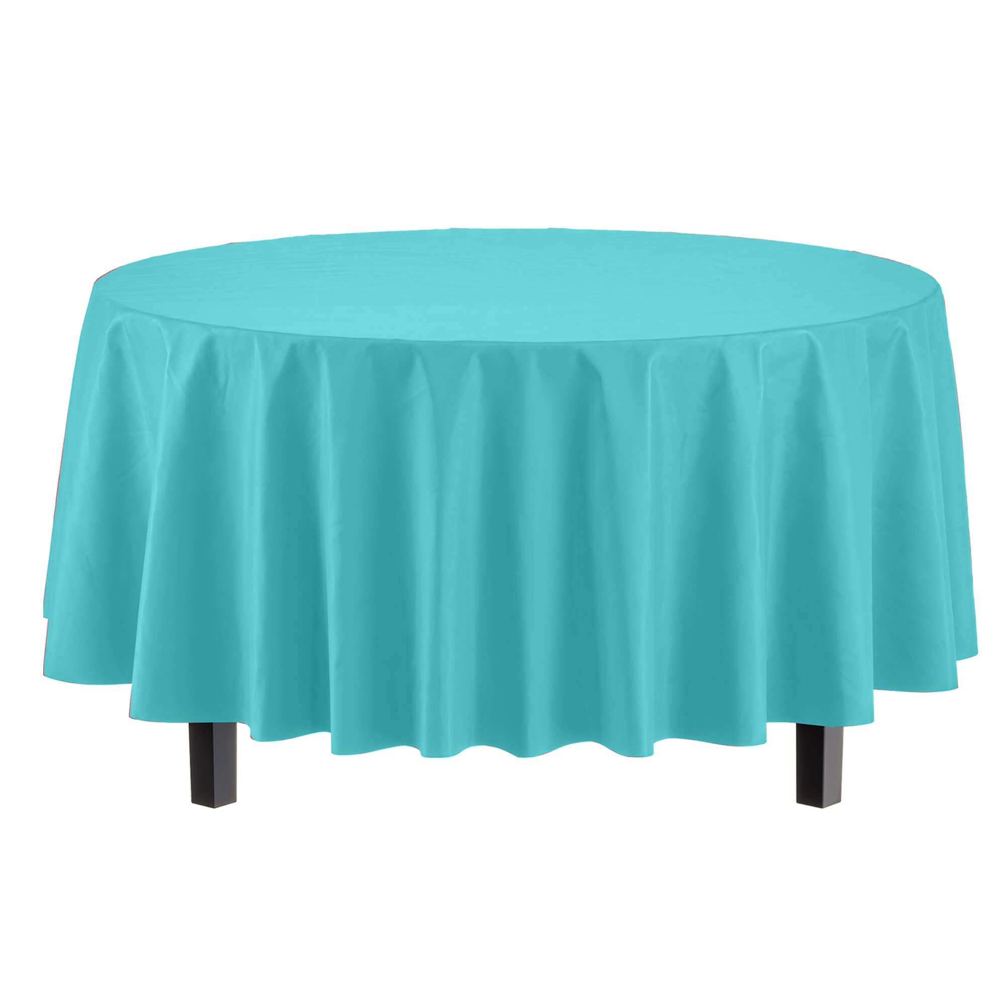 Round Aqua Blue Table Cover | 12 Pack