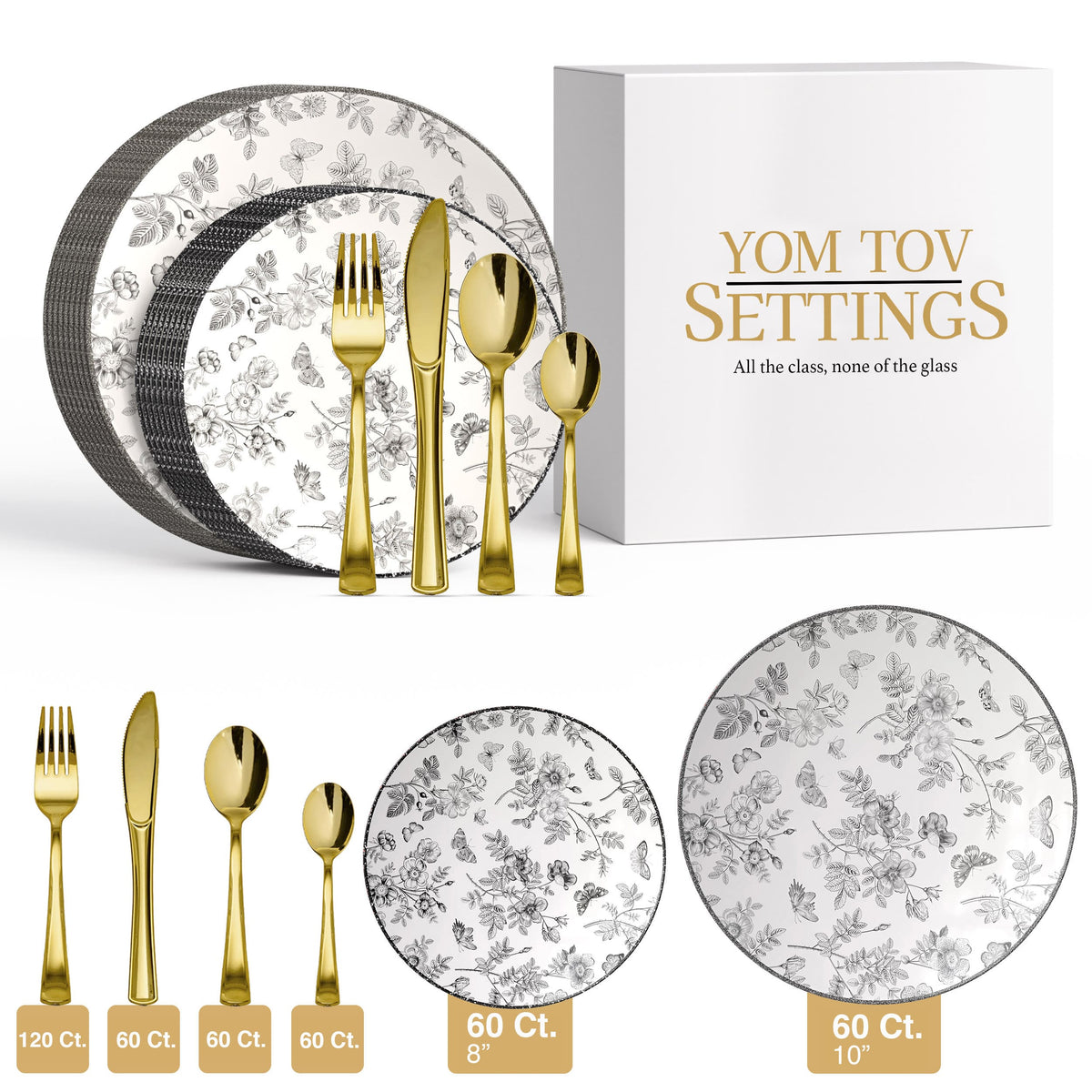 420 Piece Classic Botanical Combo Set | Serves 60 Guests