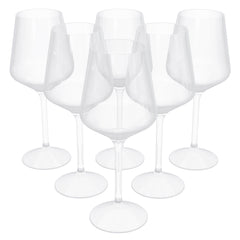 16 Oz. Stemmed Plastic Wine Glasses | 6 Count | Clear