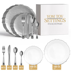 700 Piece Clear/Silver Petal Combo Set | Serves 100 Guests