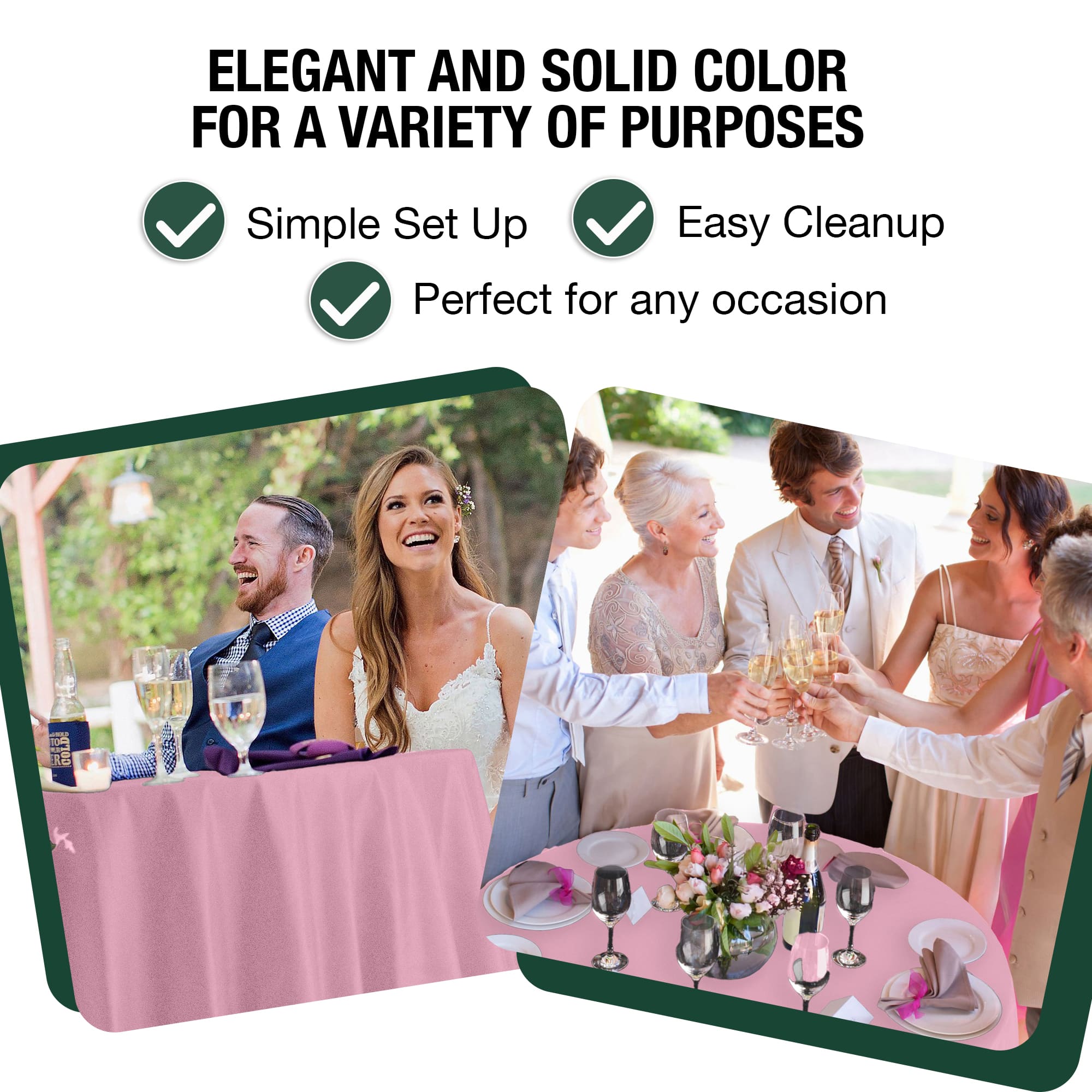 120 In. Premium Round Pink Plastic Table Covers | 6 Count