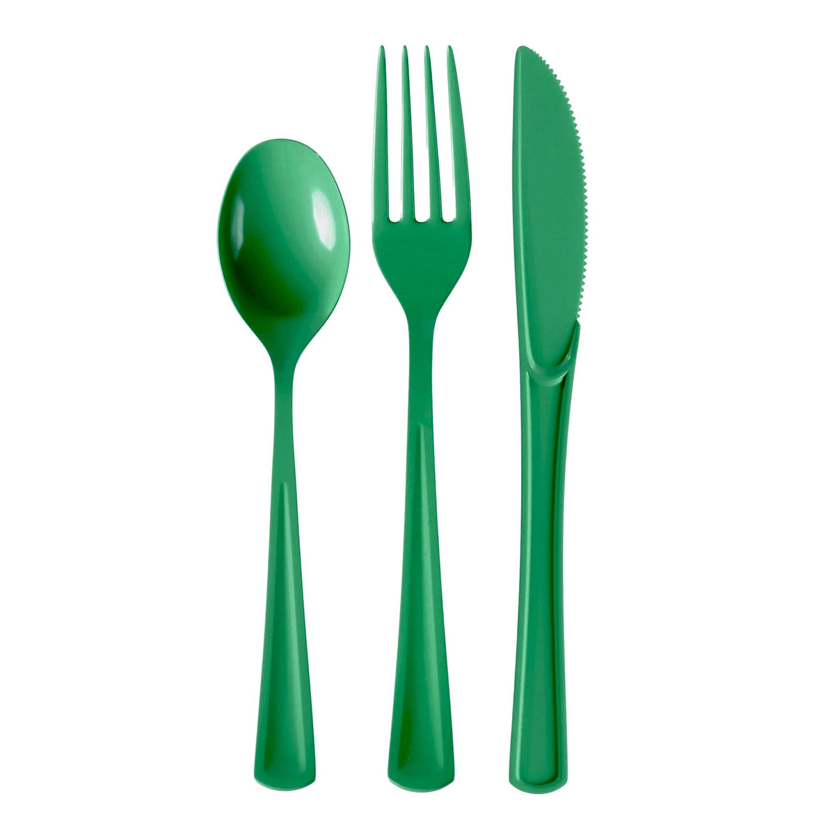 Emerald Green Cutlery Combo Set - 50 Forks 50 Spoons And 50 Knives