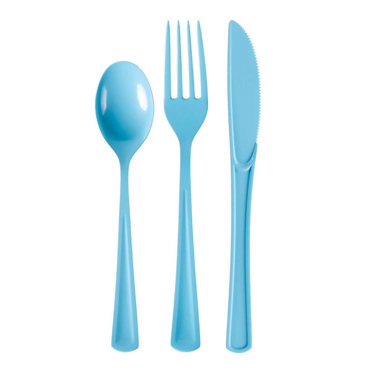 Light Blue Cutlery Combo Set - 50 Forks 50 Spoons And 50 Knives