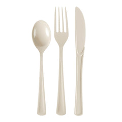 Ivory Cutlery Combo Set - 50 Forks 50 Spoons And 50 Knives