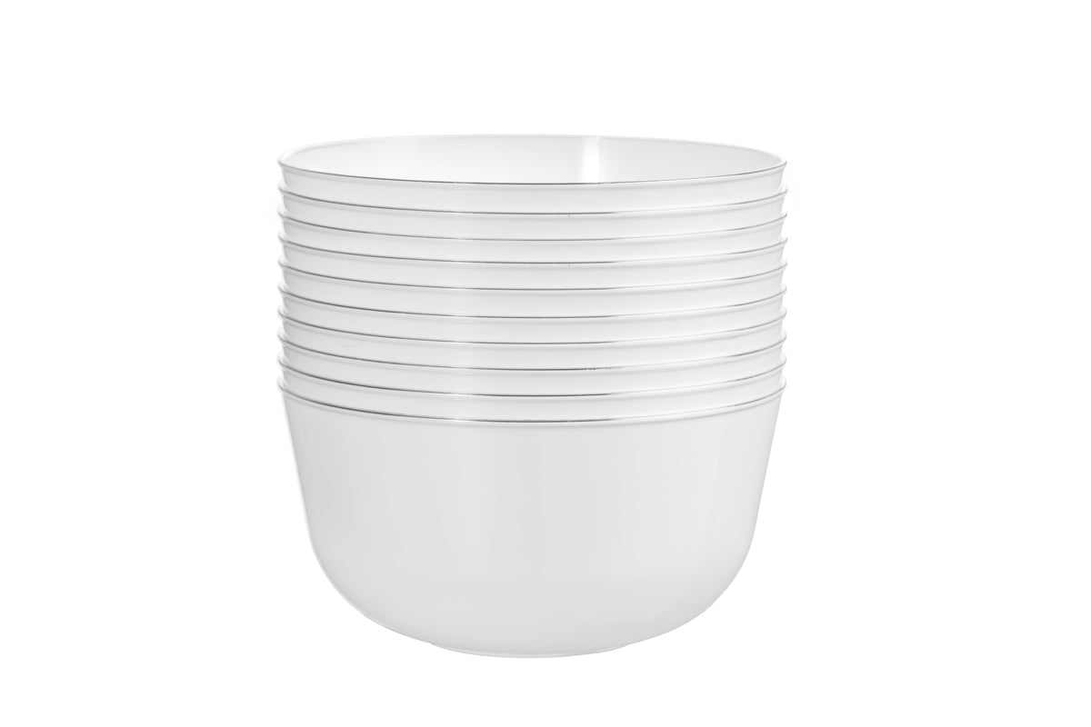 Classic Silver Design Plastic Bowls | 40 Count