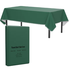 Dark Green Flannel Backed Table Cover 54 In. x 108 In. | 2 Pack