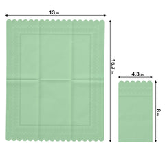 3 Ply Pistachio Green Scalloped Dinner Napkins | 100 Count