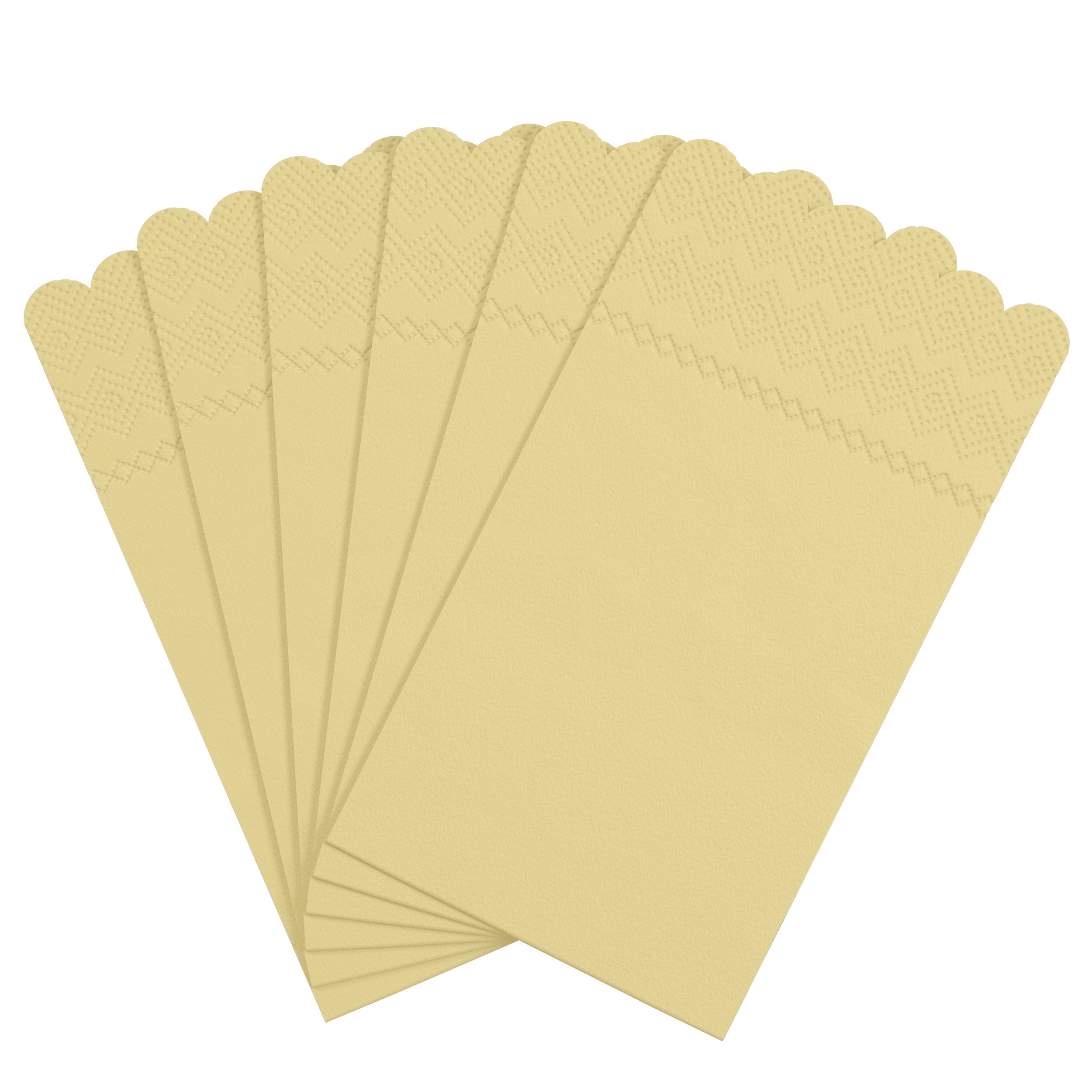3 Ply Buttercup Yellow Scalloped Dinner Napkins | 800 Count