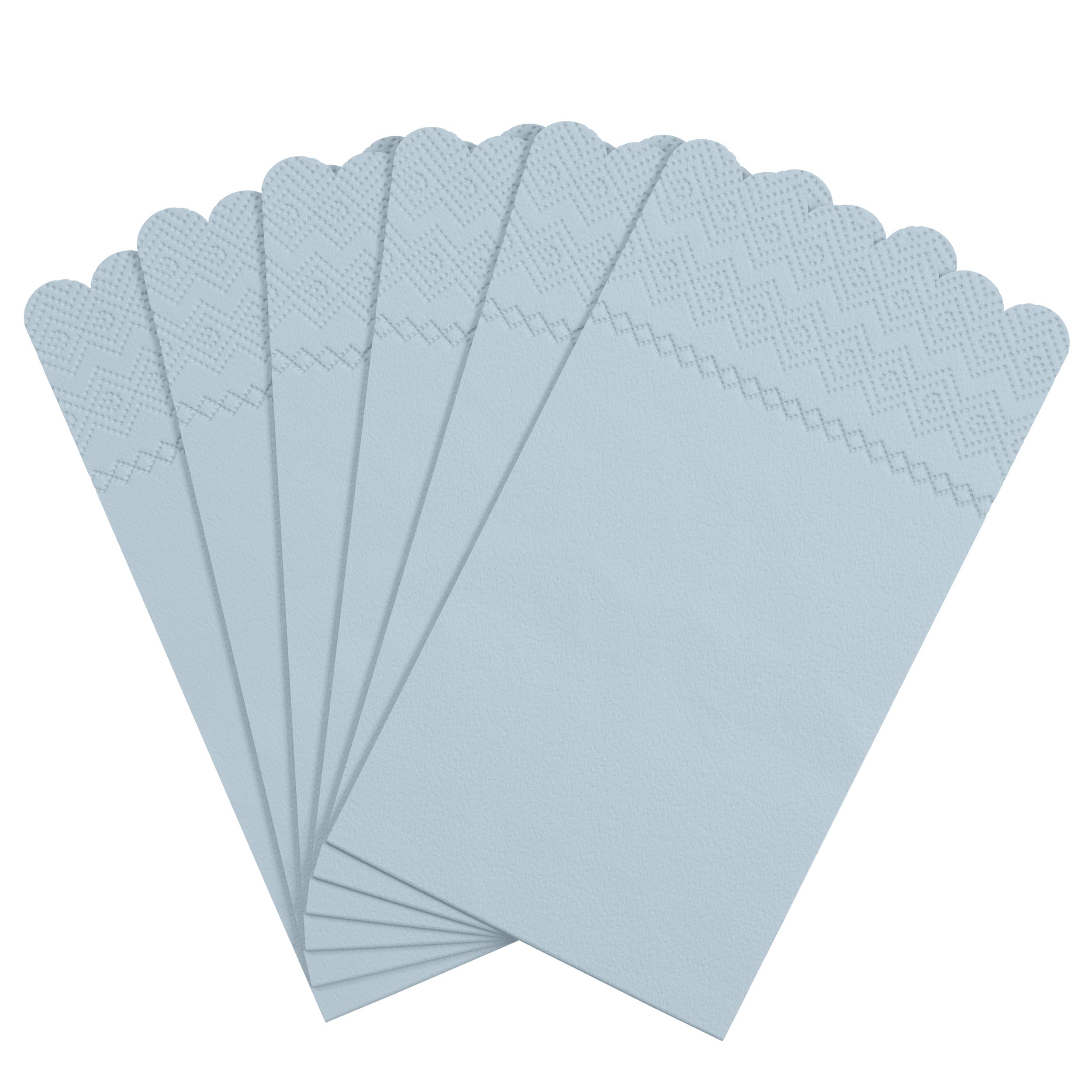 3 Ply Sky Blue Scalloped Dinner Napkins | 800 Count