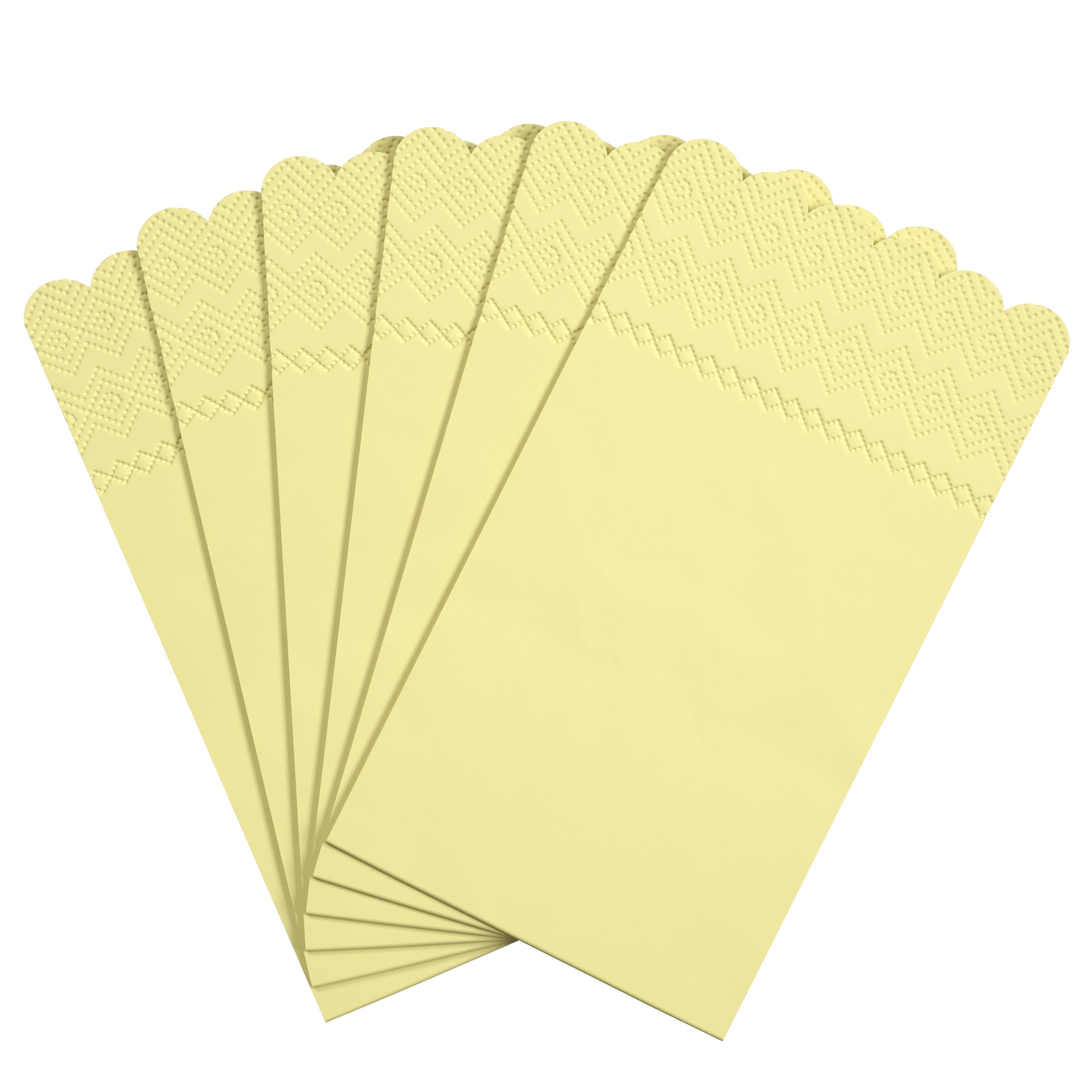 3 Ply Buttercup Yellow Scalloped Dinner Napkins | 100 Count