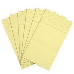 3 Ply Buttercup Yellow Scalloped Dinner Napkins | 100 Count
