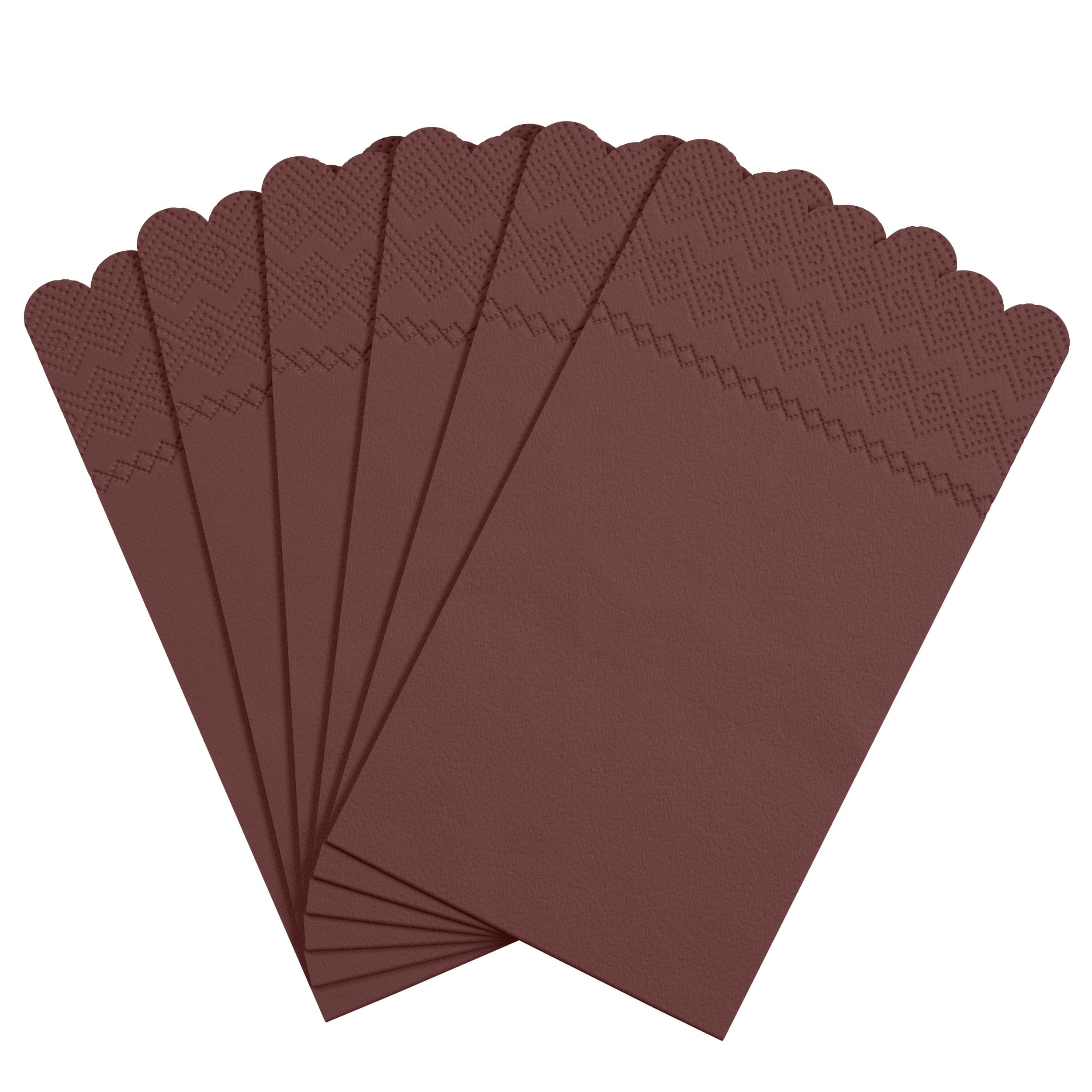 3 Ply Wine Berry Scalloped Dinner Napkins | 100 Count