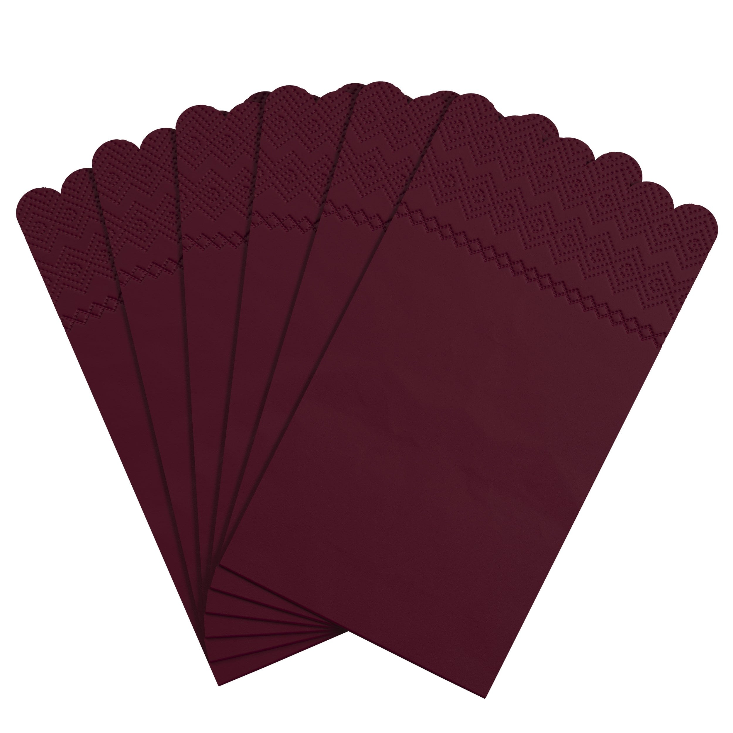 3 Ply Wine Berry Scalloped Dinner Napkins | 100 Count