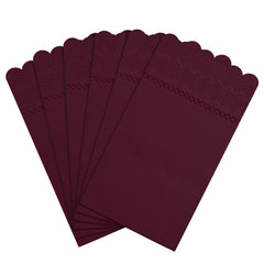 3 Ply Wine Berry Scalloped Dinner Napkins | 100 Count