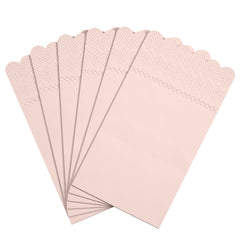 3 Ply Pink Peach Scalloped Dinner Napkins | 100 Count