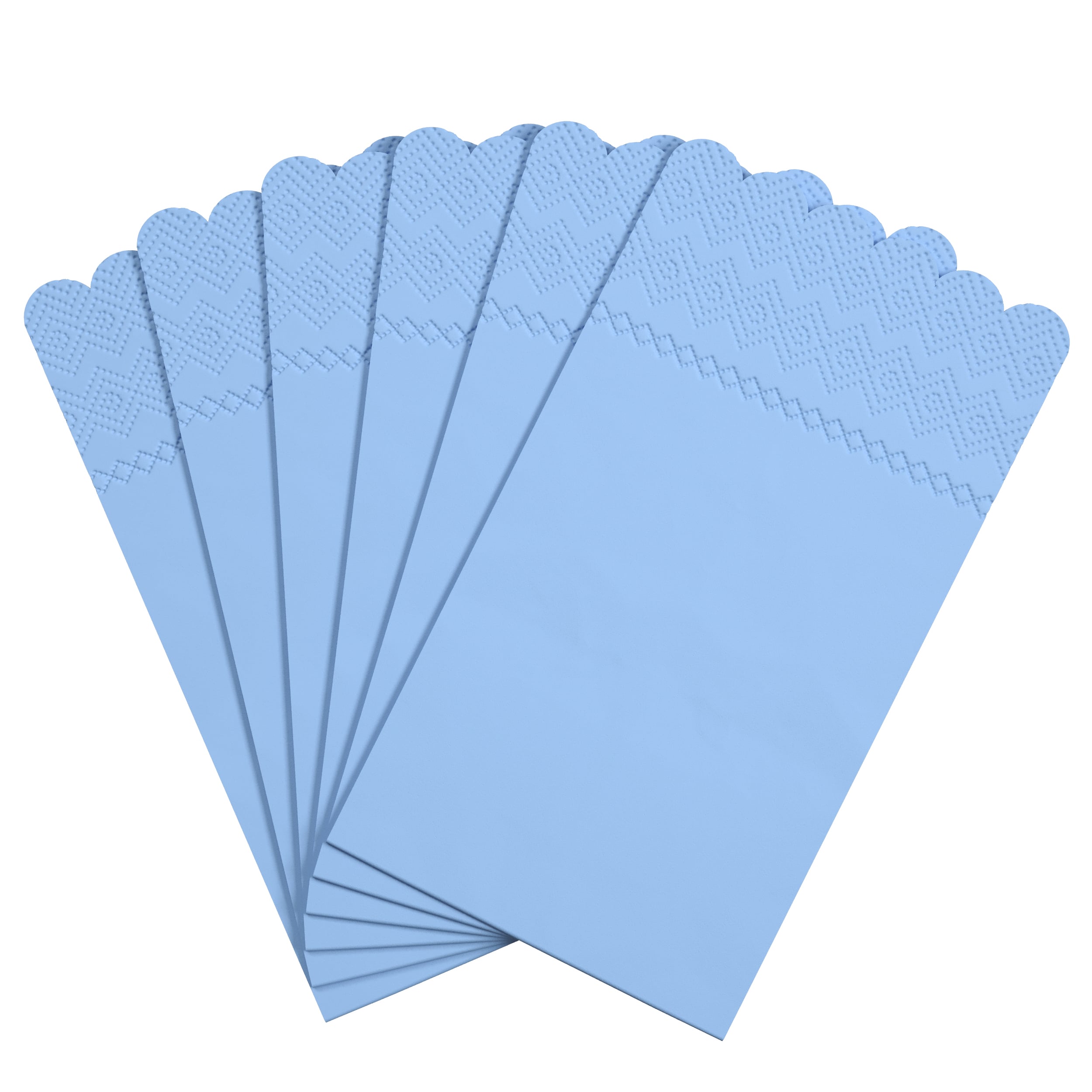 3 Ply Sky Blue Scalloped Dinner Napkins | 100 Count