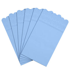 3 Ply Sky Blue Scalloped Dinner Napkins | 100 Count