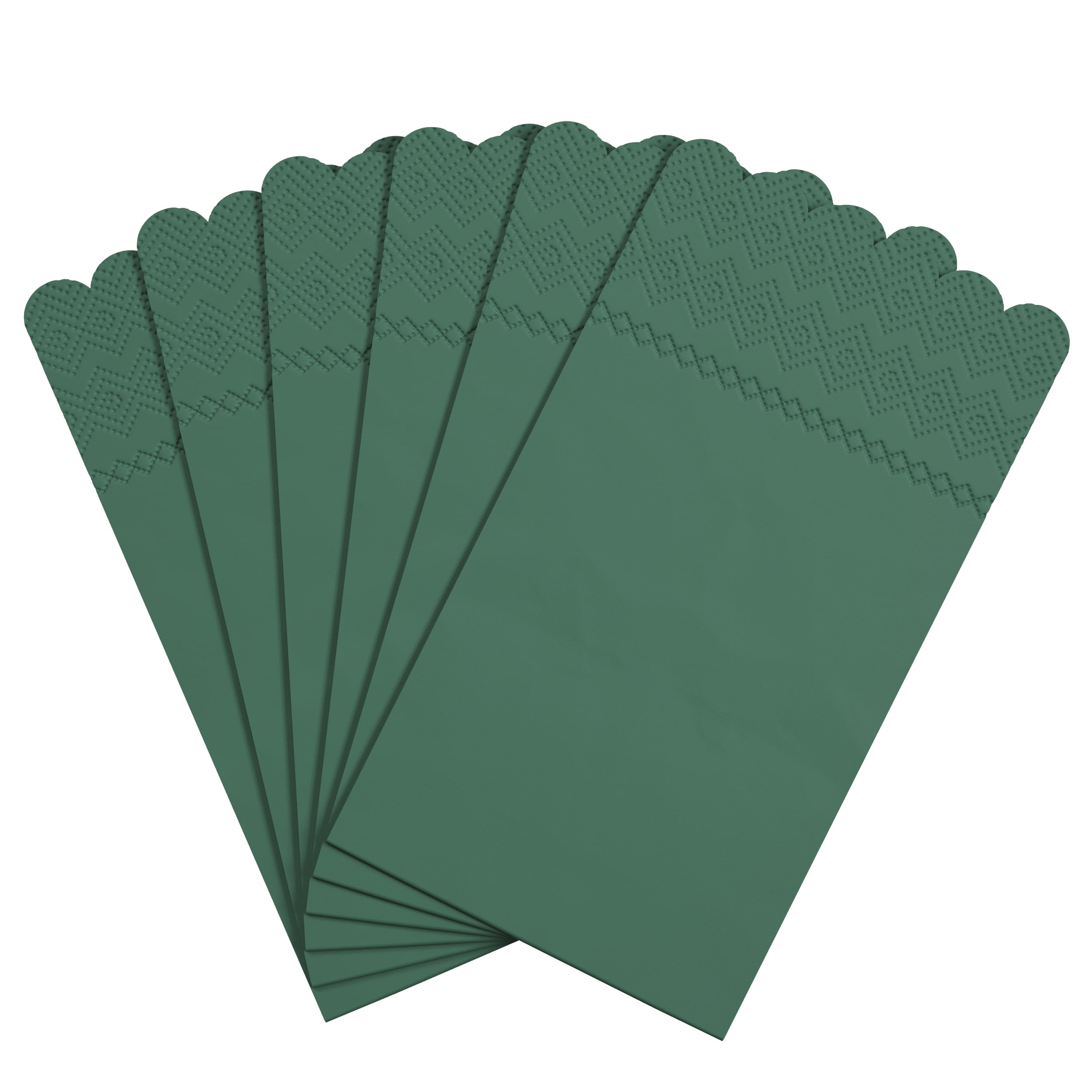 3 Ply Cypress Green Scalloped Dinner Napkins | 100 Count