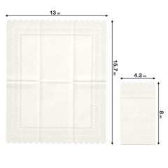 3 Ply Ivory Scalloped Dinner Napkins | 100 Count