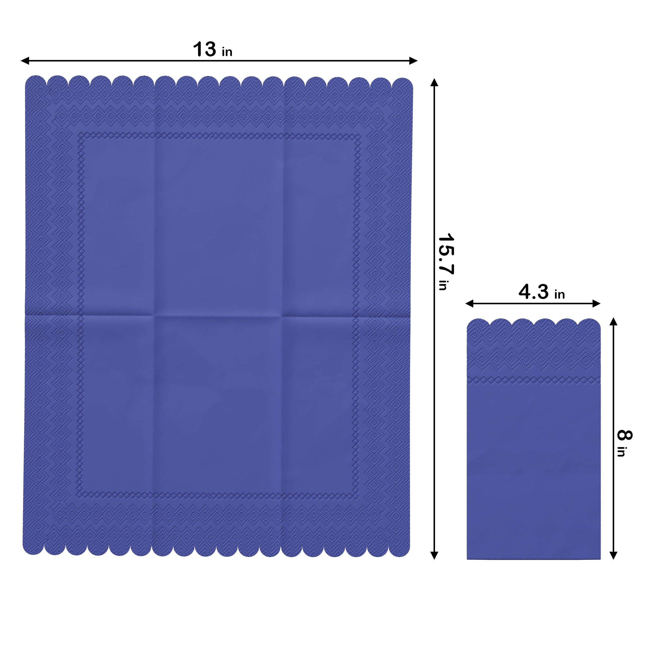 3 Ply Periwinkle Scalloped Dinner Napkins | 100 Count