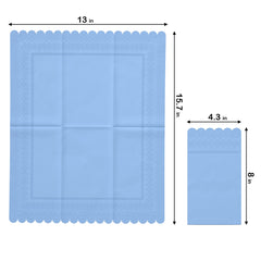 3 Ply Sky Blue Scalloped Dinner Napkins | 100 Count