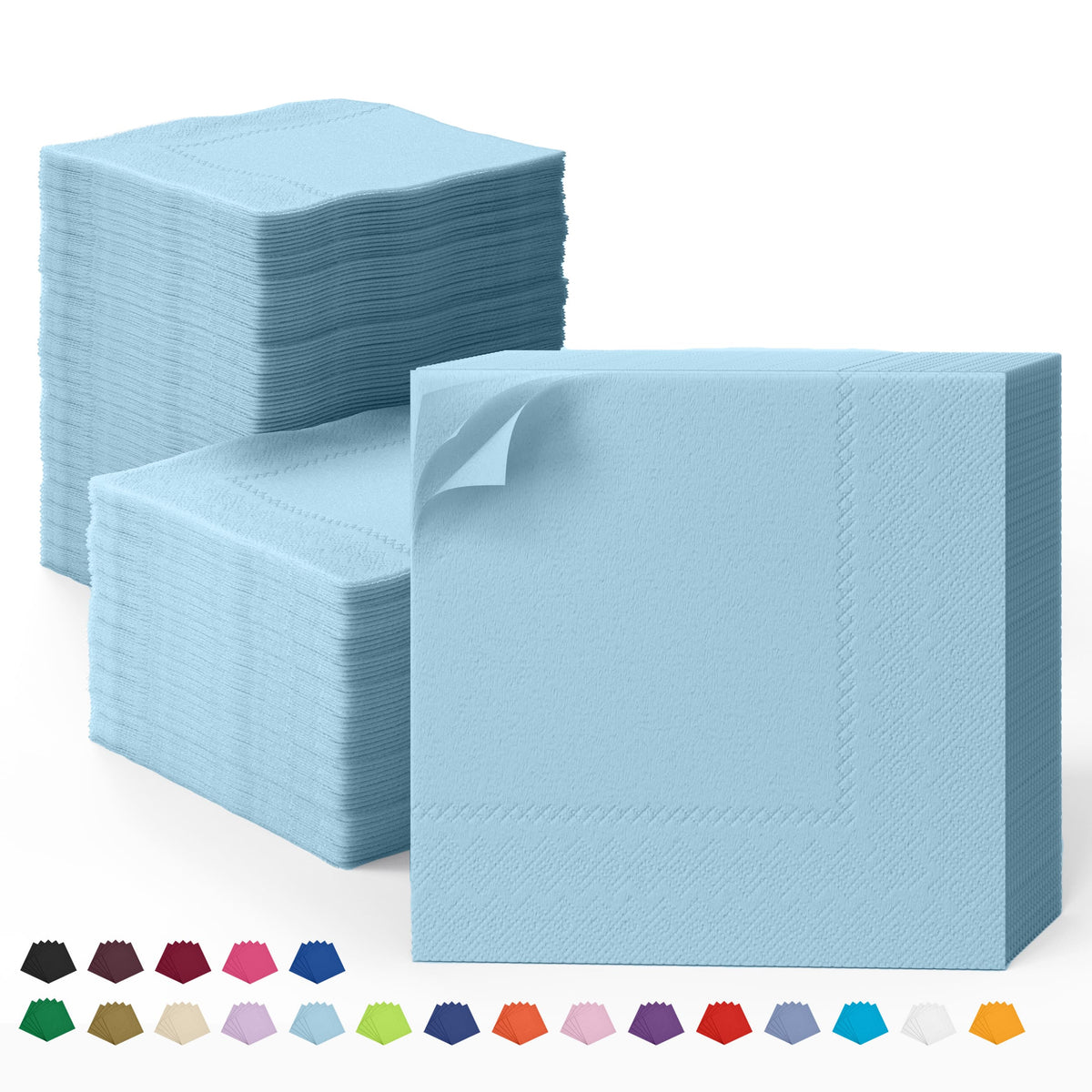 Light Blue Dinner Napkins | 100 Count