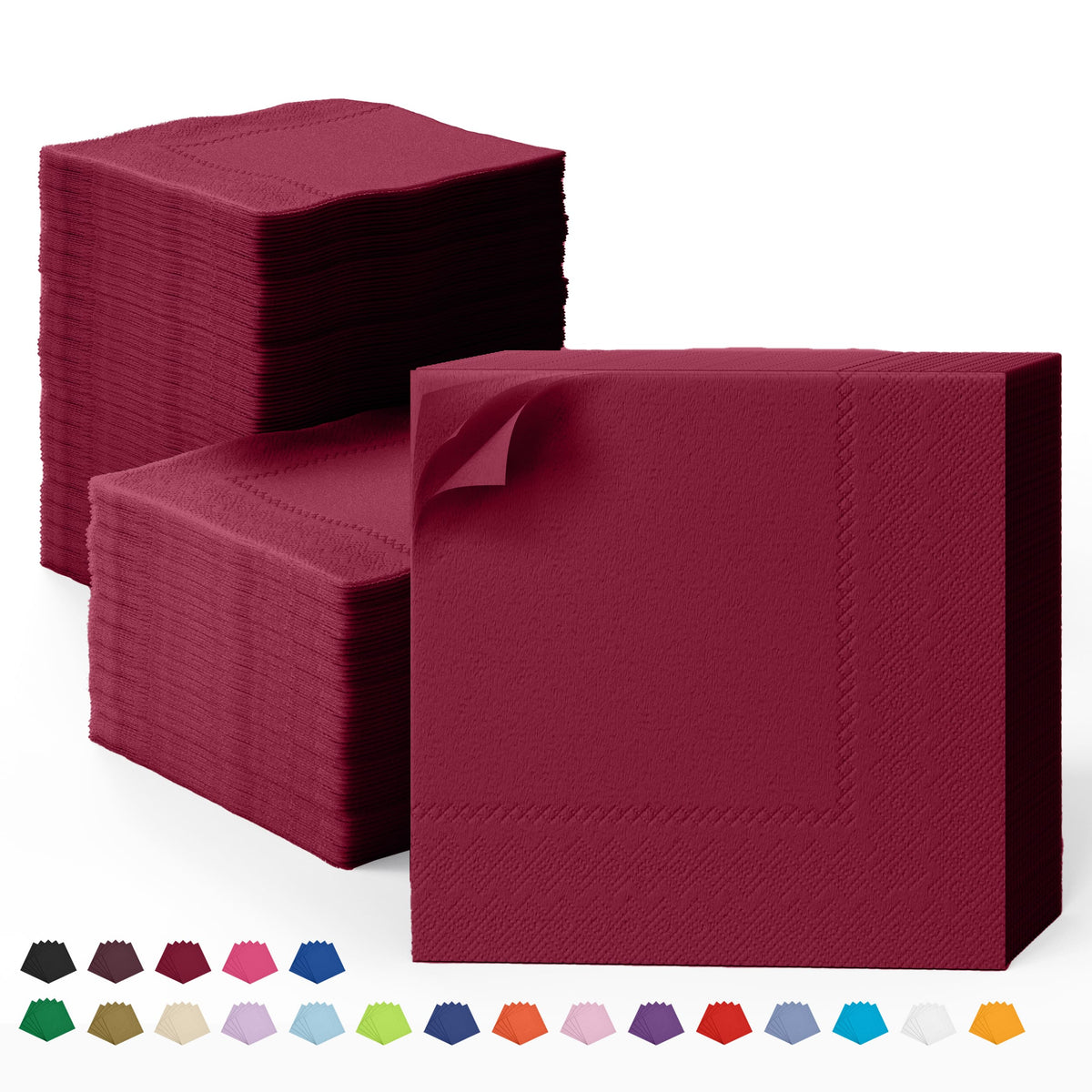 Burgundy Dinner Napkins | 100 Count