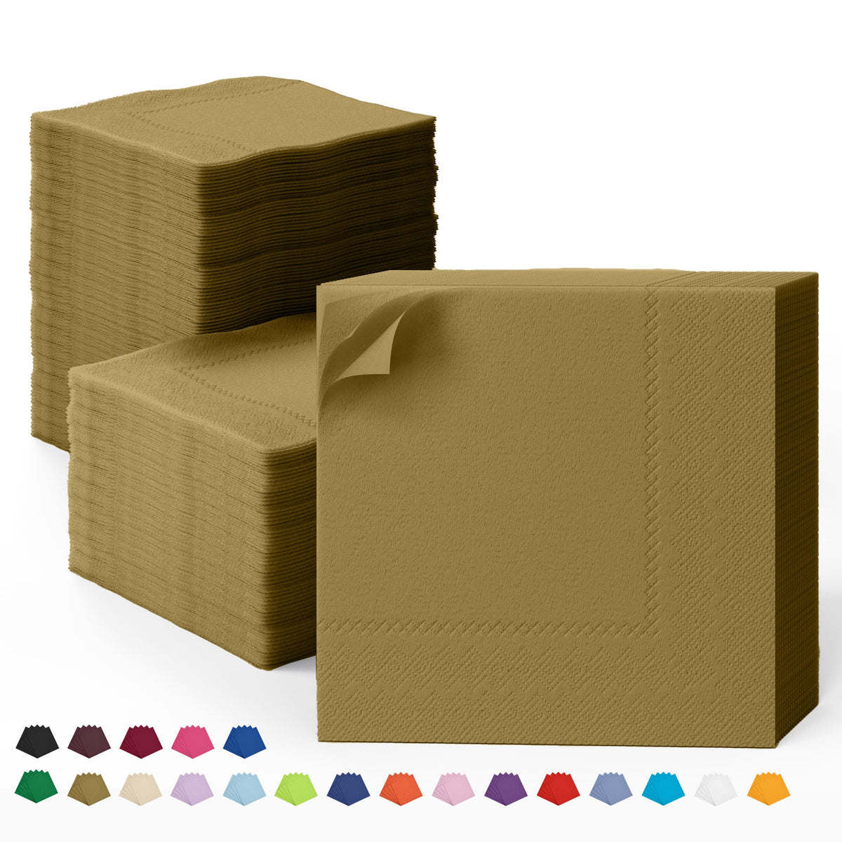 Gold Dinner Napkins | 100 Count