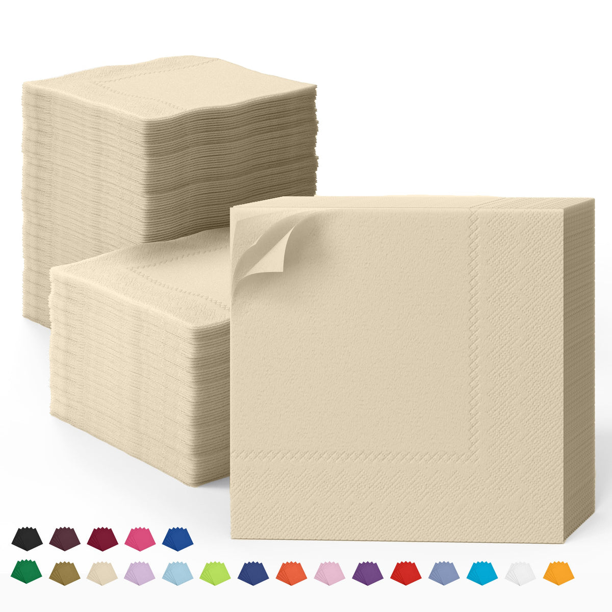 Ivory Dinner Napkins | 100 Count