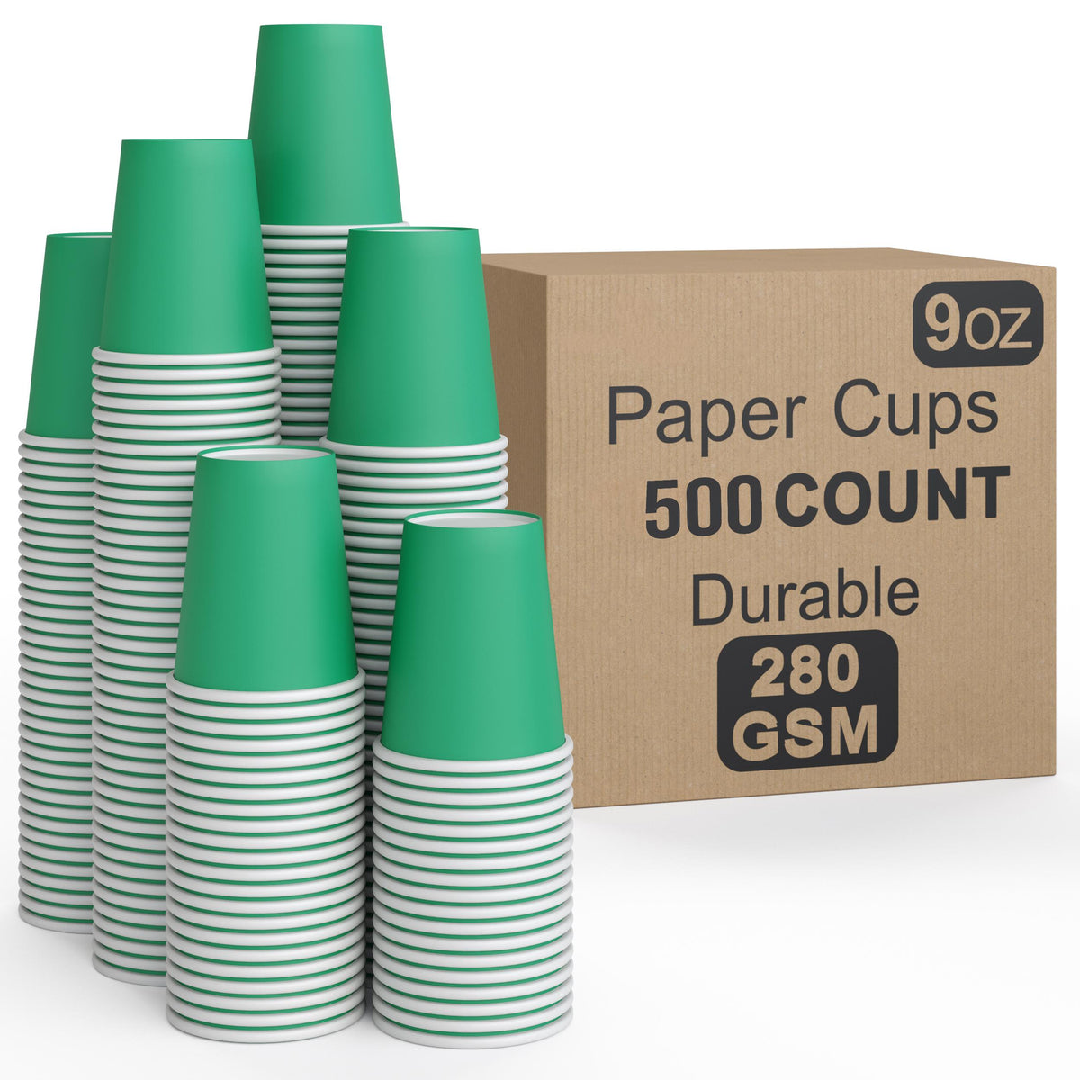 9 Oz. Emerald Green Paper Cups | 500 Count