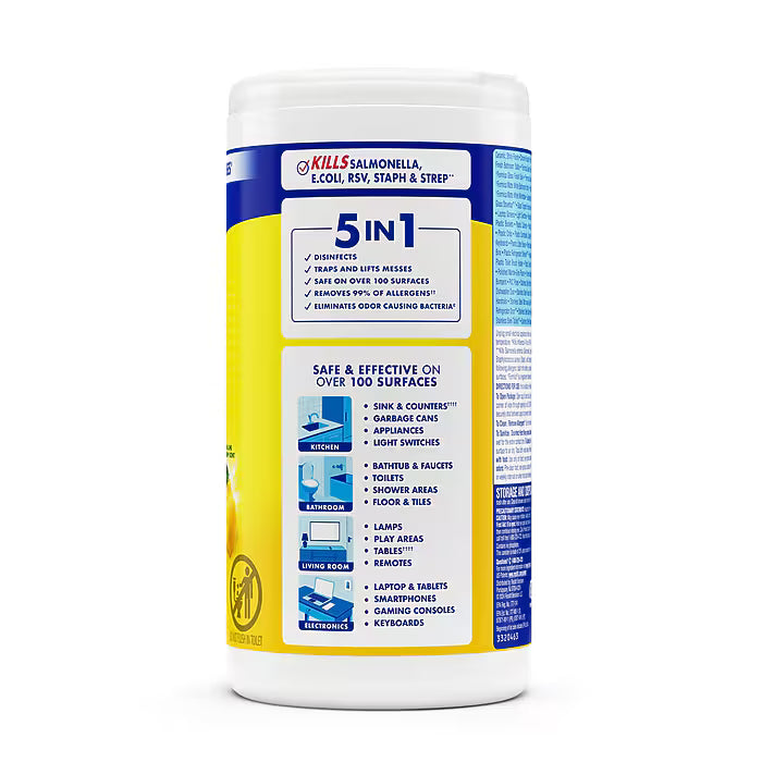 Lysol Disinfecting Wipes, Lemon & Lime Blossom, 80 Wipes/Canister | 24 Canisters