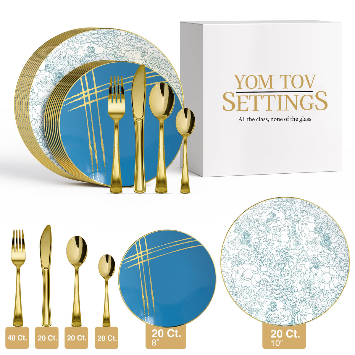 140 Piece Floral Brush Combo Set | Serves 20 Guests