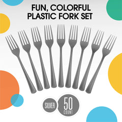 Heavy Duty Silver Plastic Forks | 1200 Count