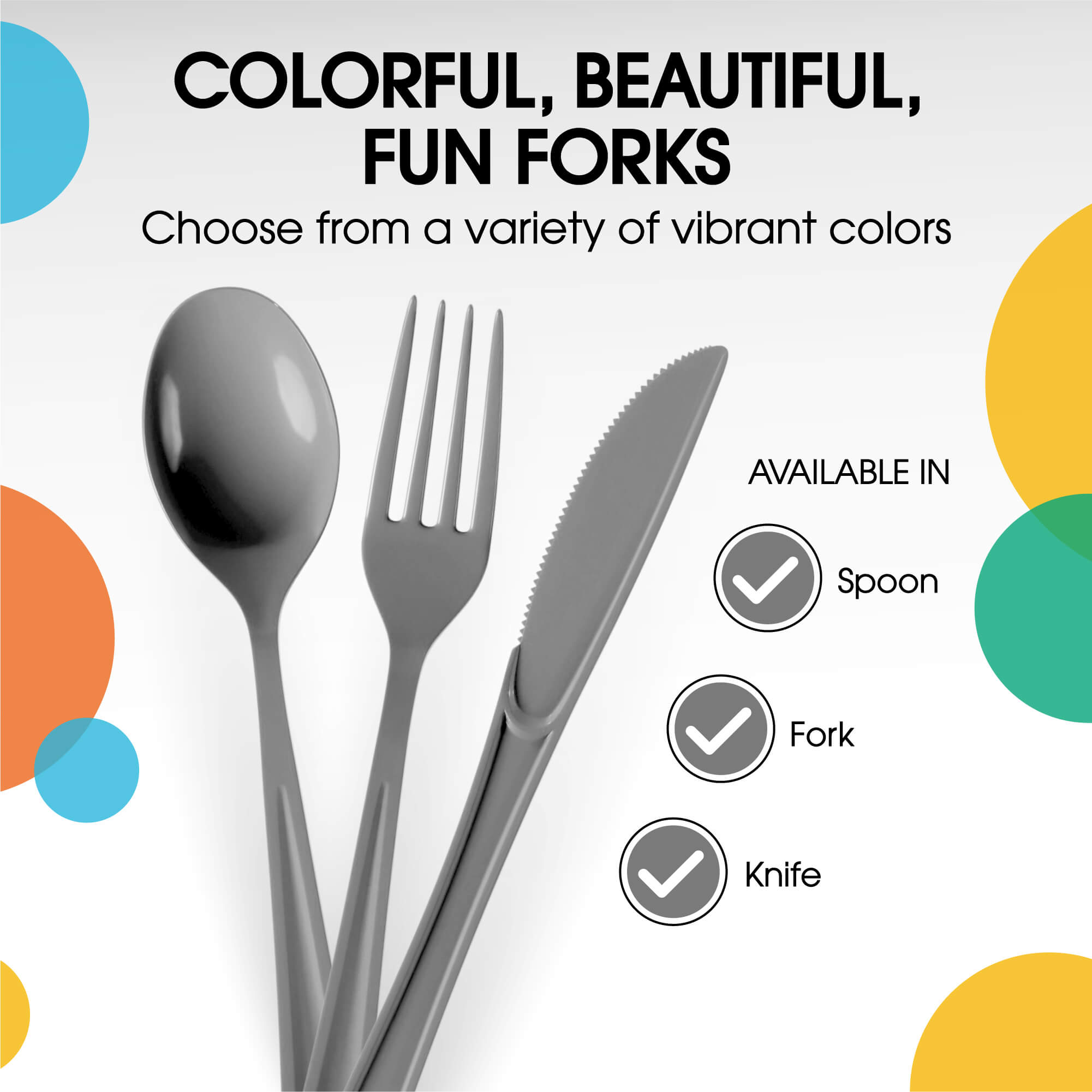 Heavy Duty Silver Plastic Forks | 100 Count