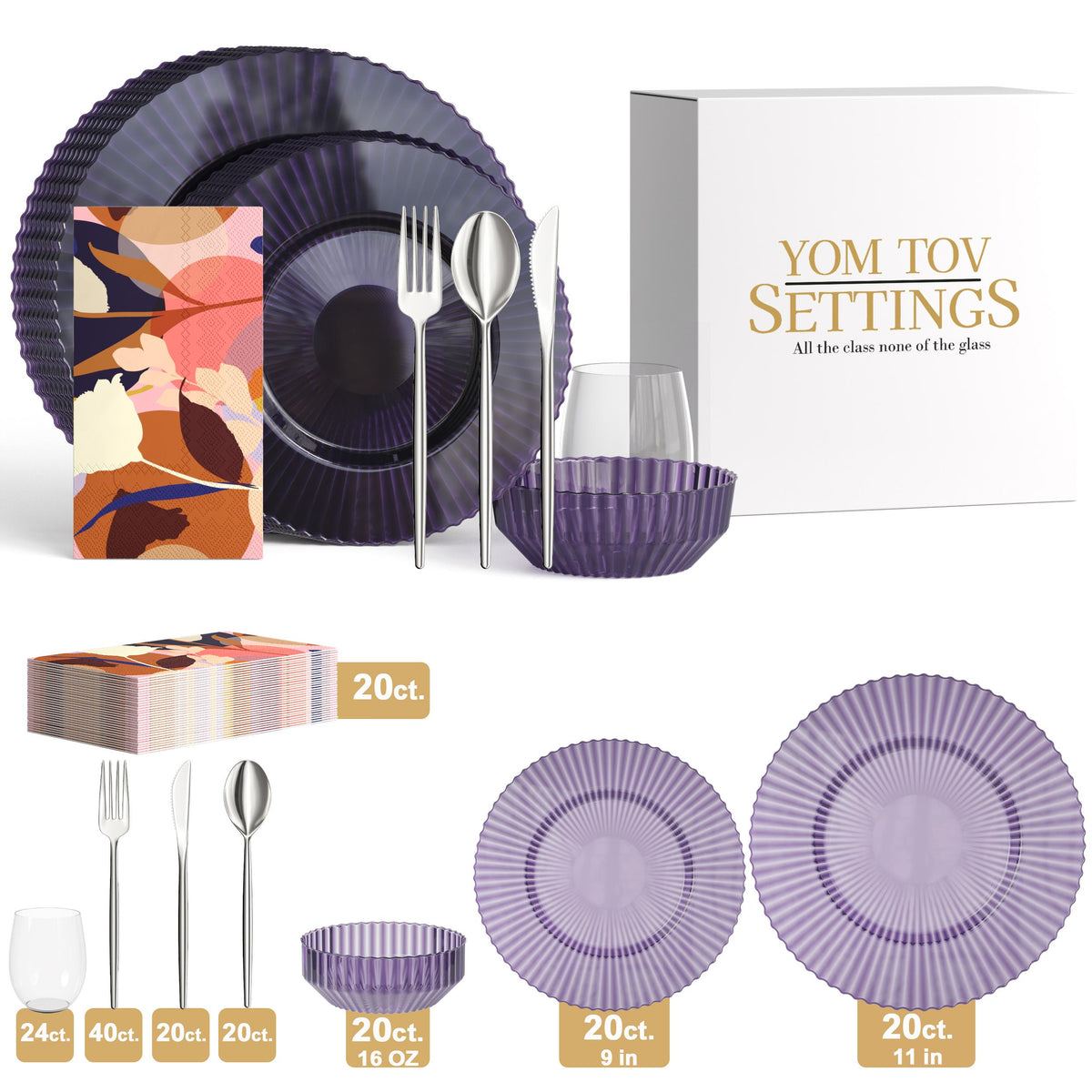 Service for 20 | Violet Gemstone Joy, Shushan Edition