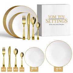 140 Piece Gold Classic Combo Set | Serves 20 Guests