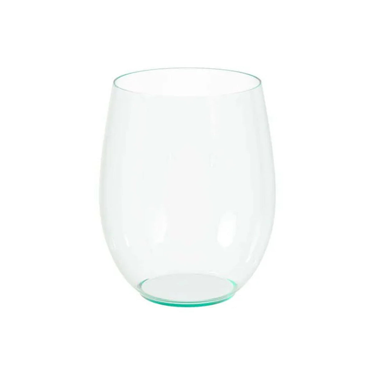 16 Oz. Stemless Plastic Wine Cups 6 Count | Green Tint