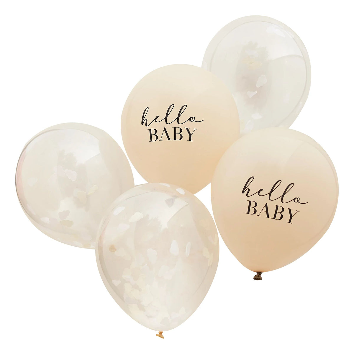 Ginger Ray Hello Baby Latex Balloons for Baby Shower, 5-pcs - Case of 60