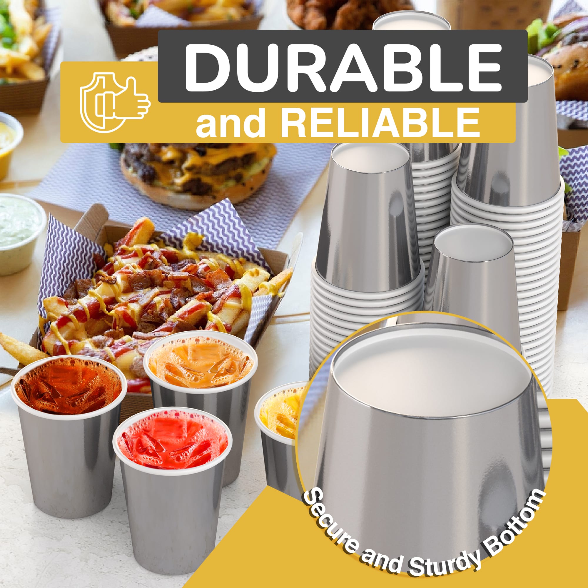 12 Oz. Silver Paper Cups | 500 Count