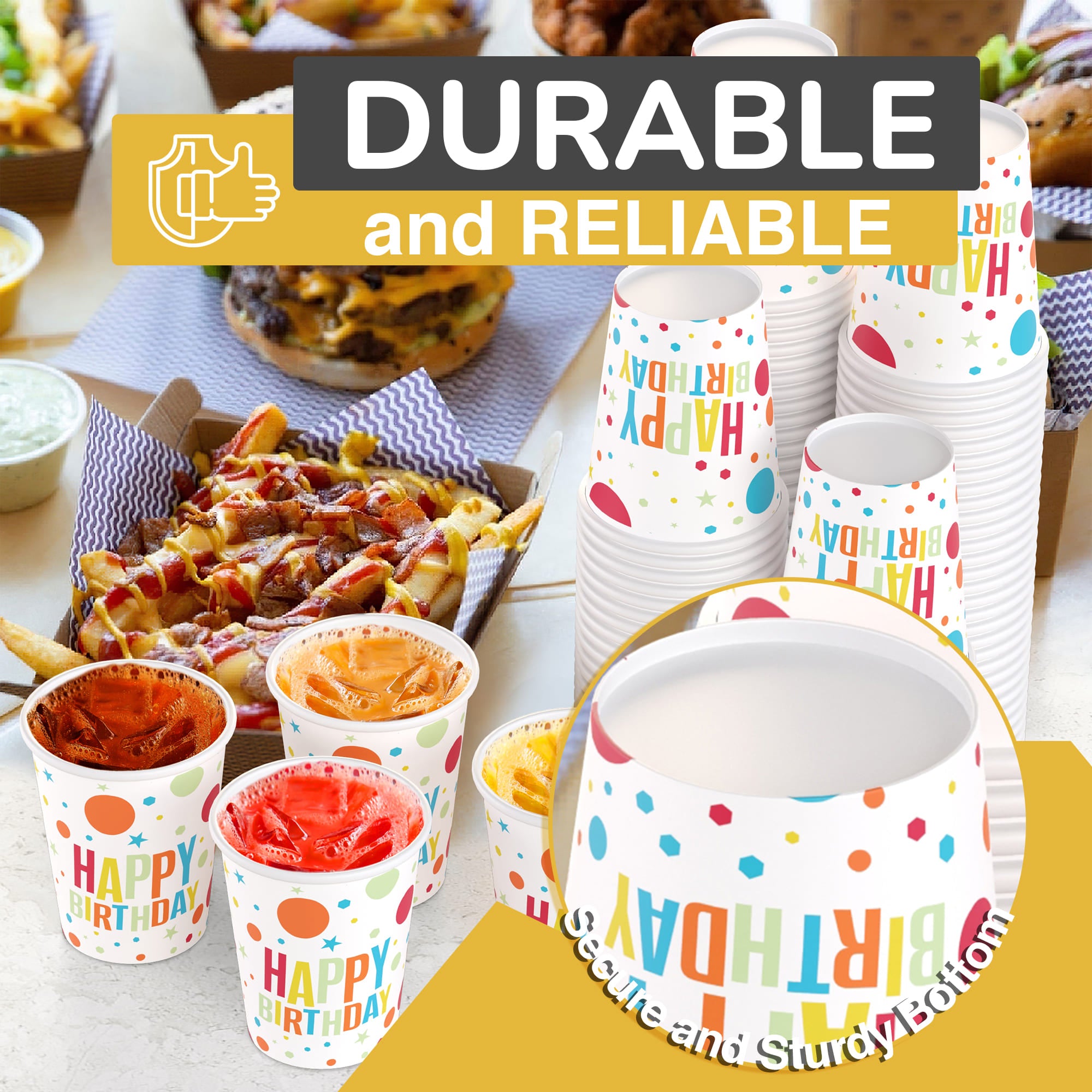 9 Oz. Birthday Print Paper Cups | 500 Count