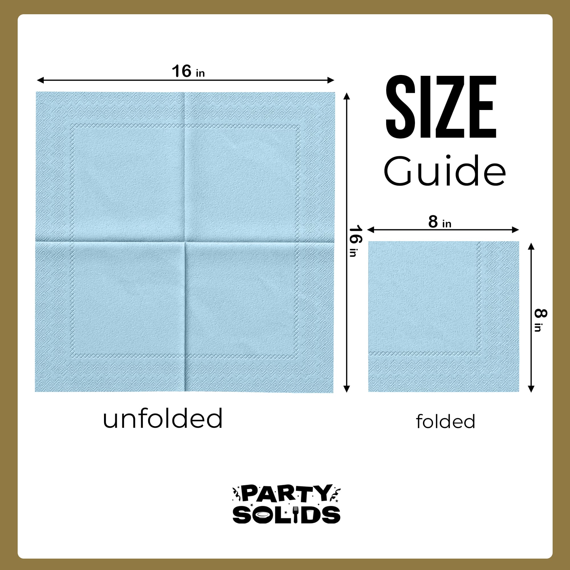 Light Blue Dinner Napkins | 100 Count