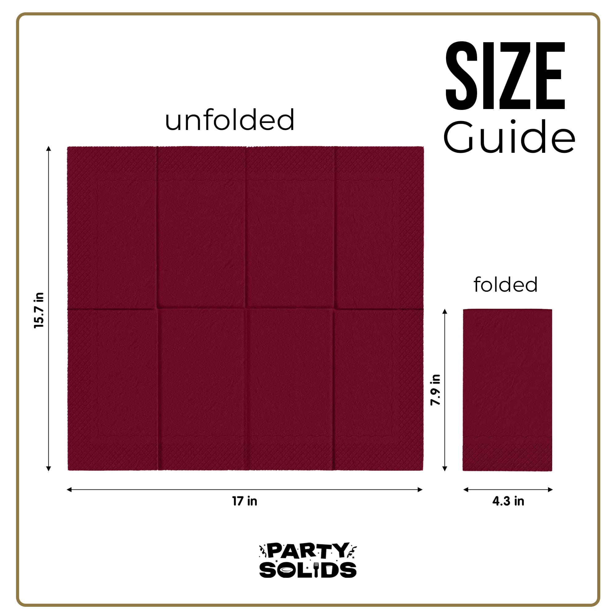 Burgundy Guest Towel Napkins | 80 Count