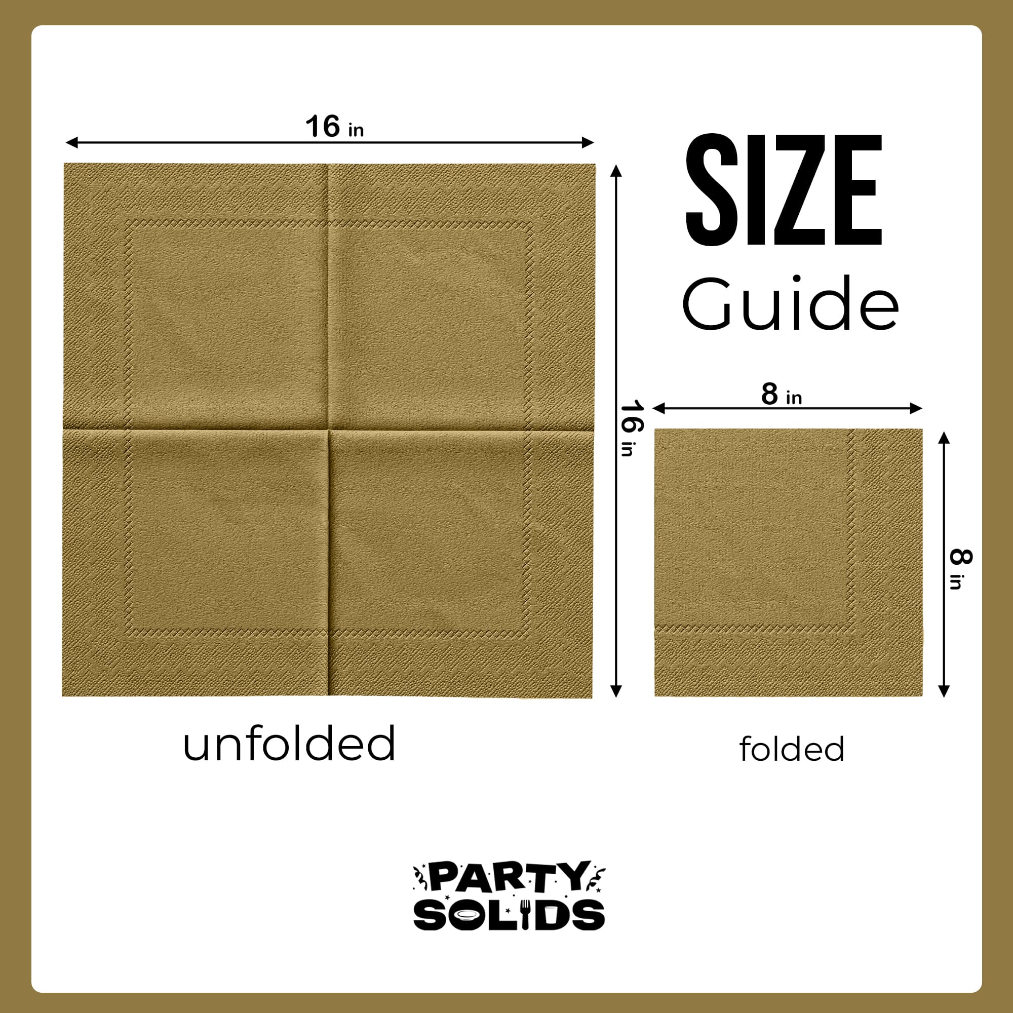 Gold Dinner Napkins | 100 Count