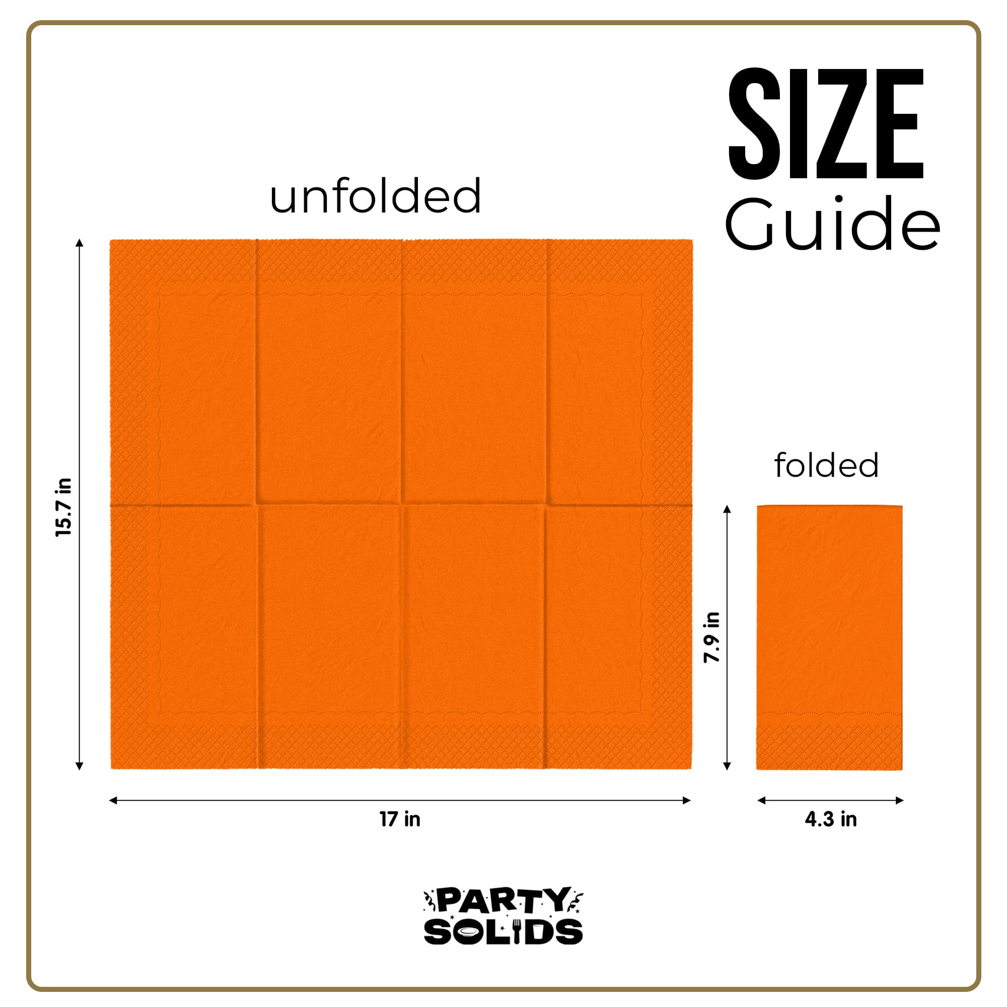 Orange Guest Towel Napkins | 80 Count