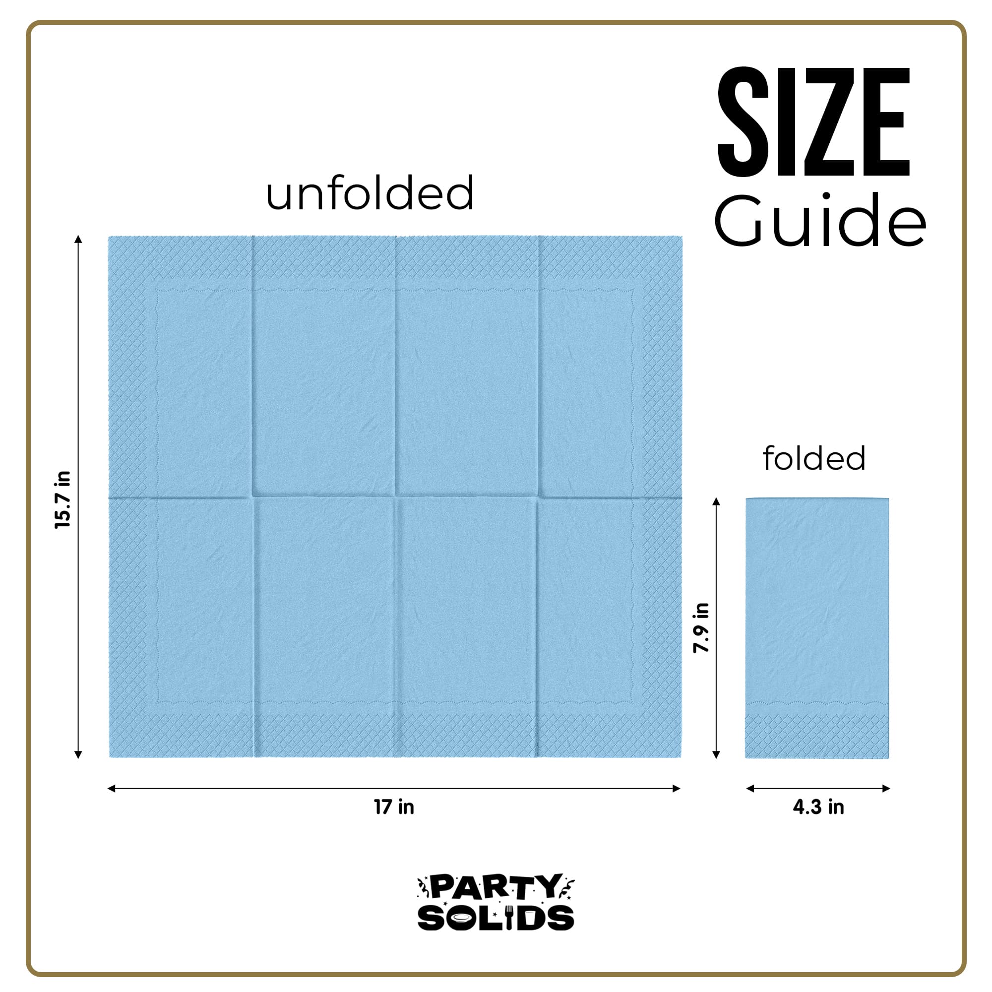 Light Blue Guest Towel Napkins | 80 Count