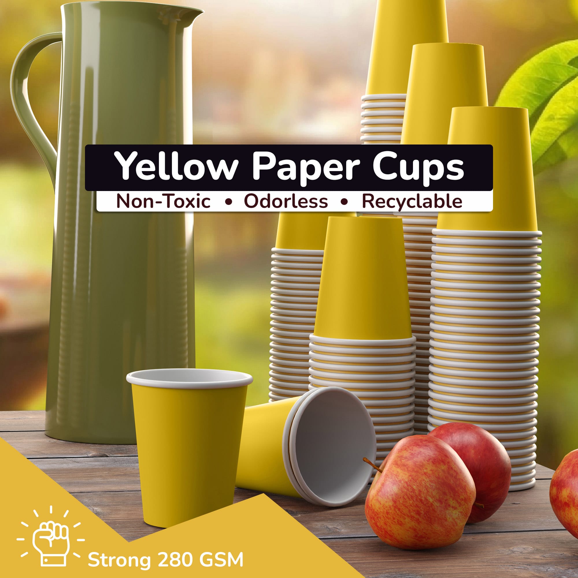 12 Oz. Yellow Paper Cups | 500 Count