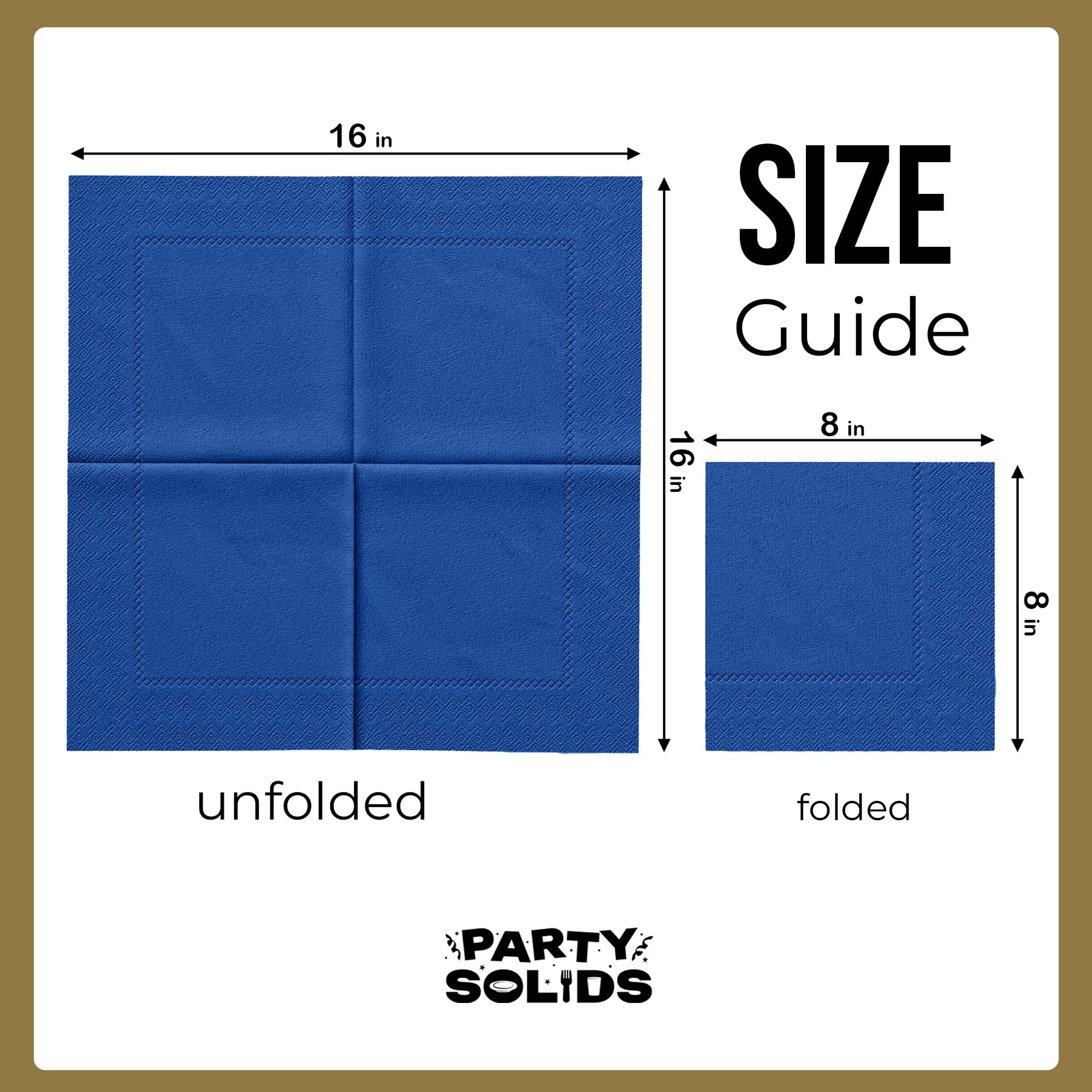 Dark Blue Dinner Napkins | 100 Count