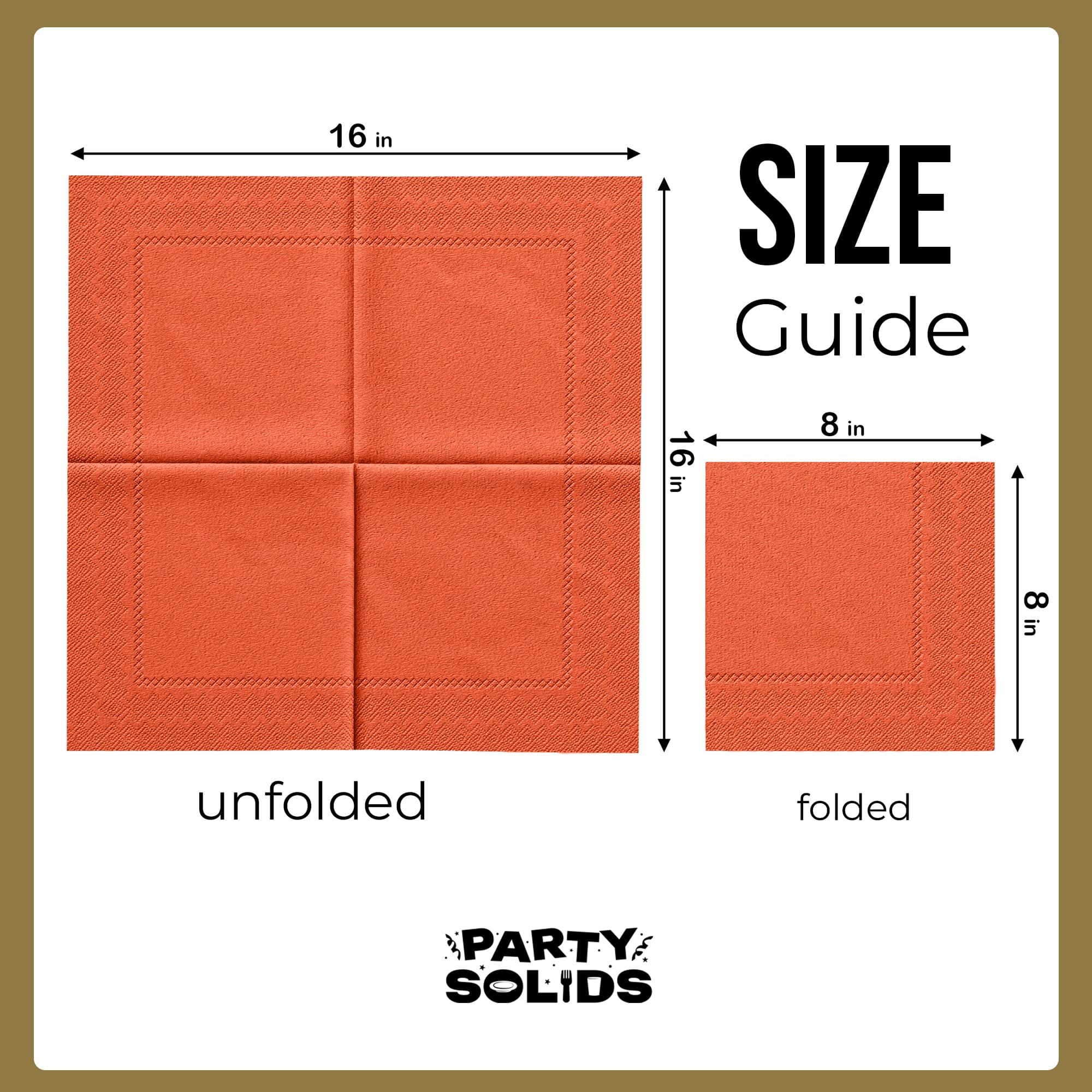 Orange Dinner Napkins | 100 Count