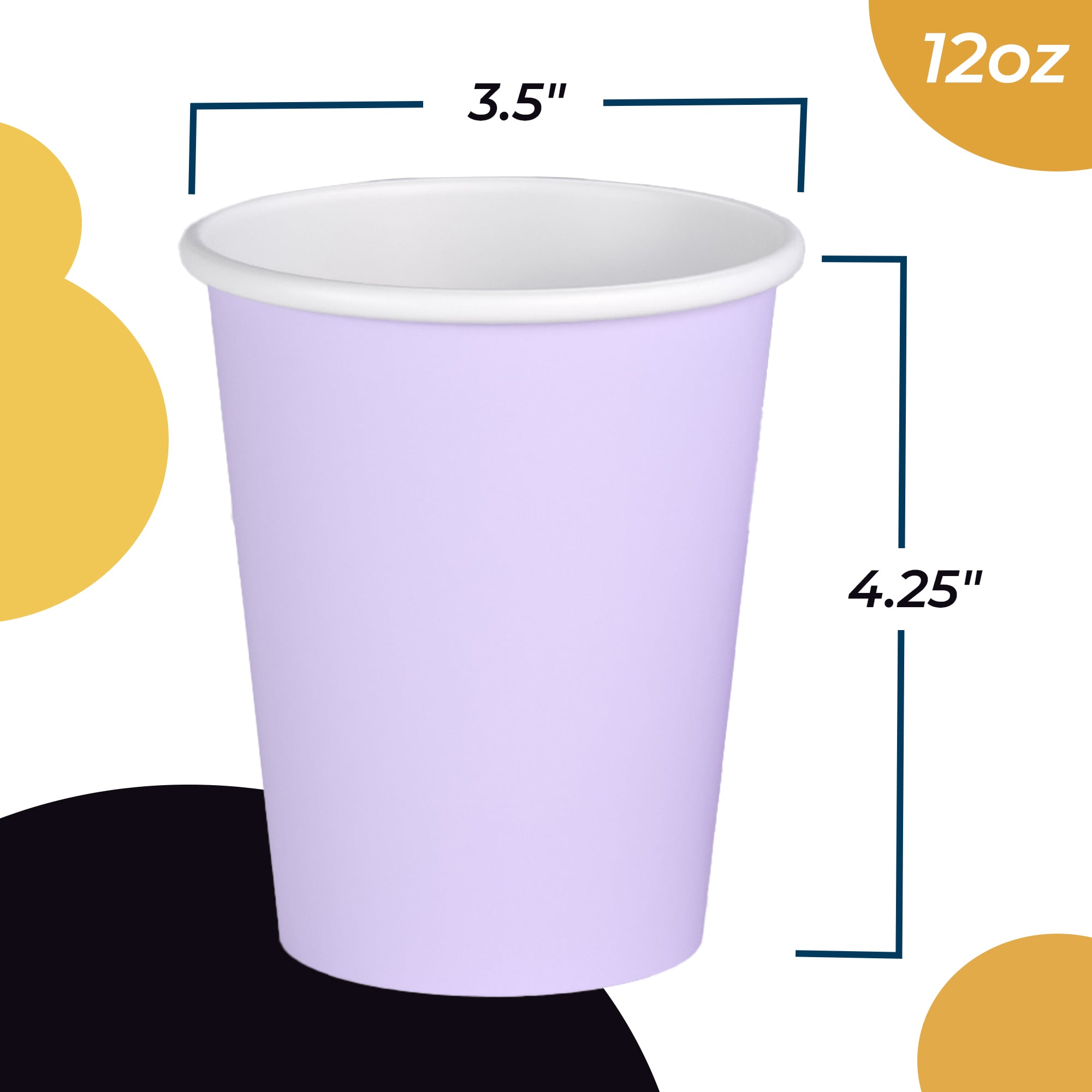 12 Oz. Lavender Paper Cups | 100 Count