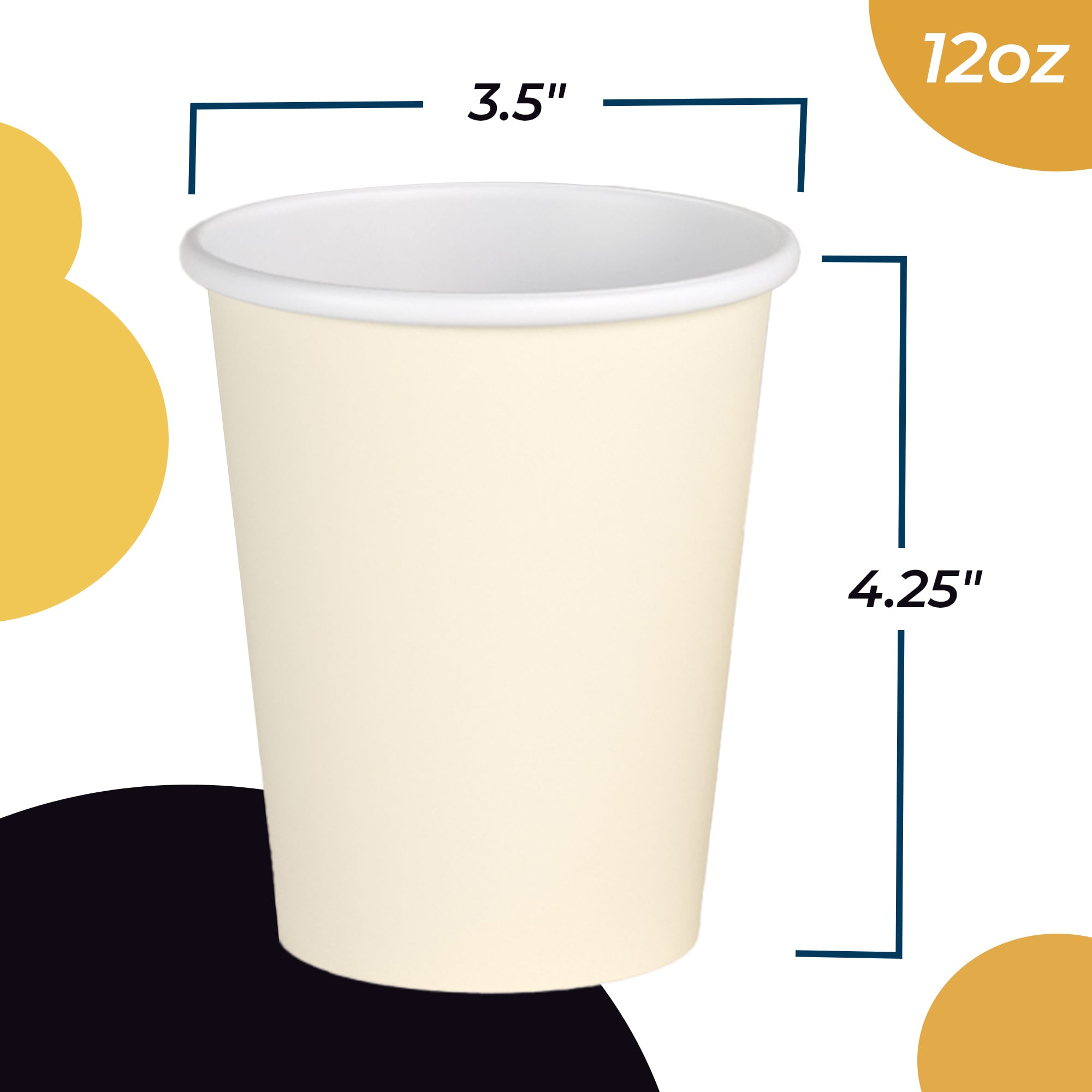 12 Oz. Ivory Paper Cups | 500 Count